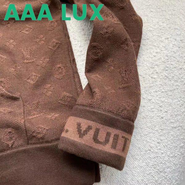 Replica Louis Vuitton LV Men Monogram Hoodie Wool Polyester Brown Slightly Loose Fit 11