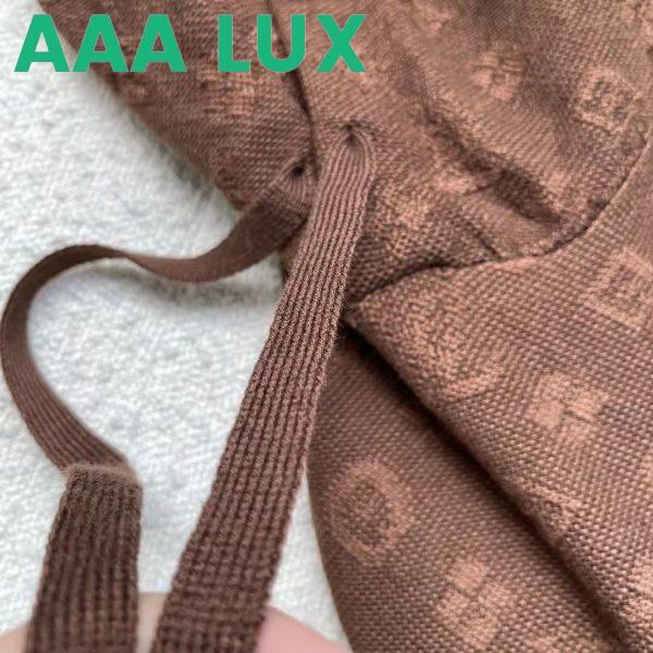 Replica Louis Vuitton LV Men Monogram Hoodie Wool Polyester Brown Slightly Loose Fit 12