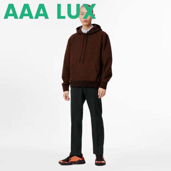 Replica Louis Vuitton LV Men Monogram Hoodie Wool Polyester Brown Slightly Loose Fit 15