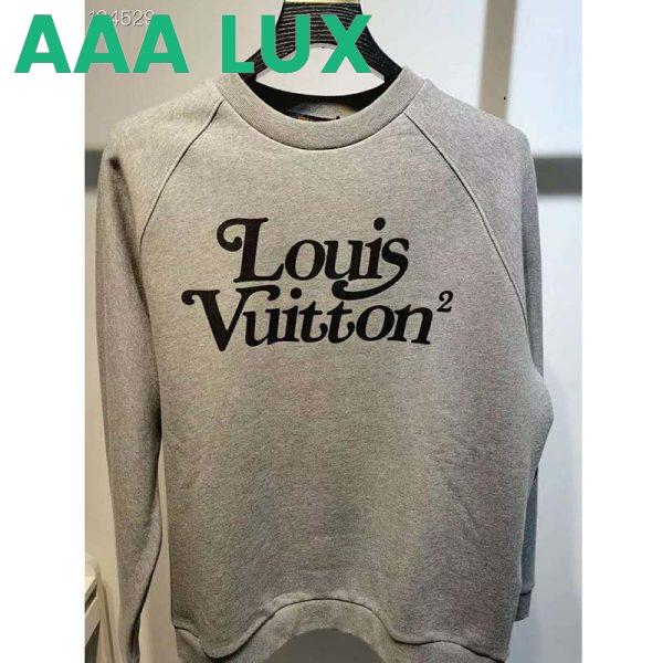 Replica Louis Vuitton LV Men Squared LV Sweatshirt LV2 Motif 100% Cotton-Grey 3