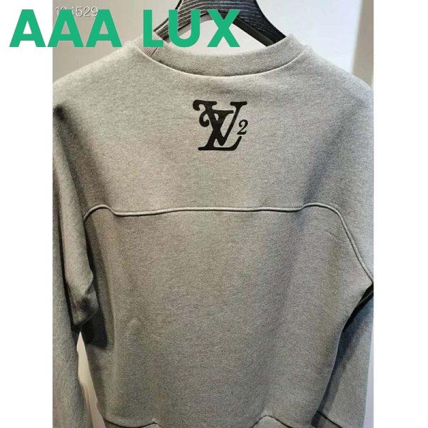 Replica Louis Vuitton LV Men Squared LV Sweatshirt LV2 Motif 100% Cotton-Grey 5
