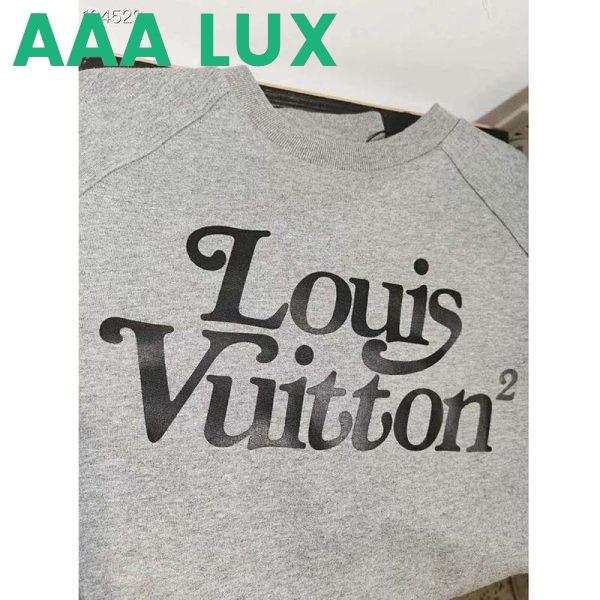 Replica Louis Vuitton LV Men Squared LV Sweatshirt LV2 Motif 100% Cotton-Grey 9