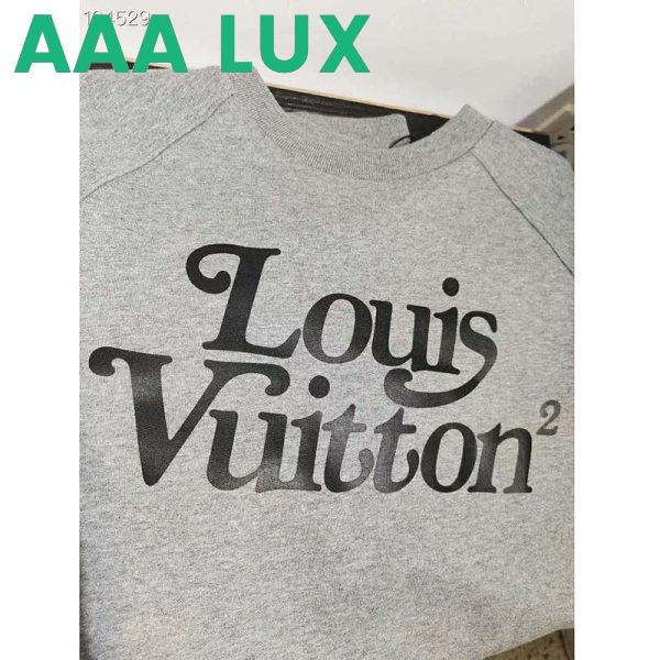 Replica Louis Vuitton LV Men Squared LV Sweatshirt LV2 Motif 100% Cotton-Grey 11