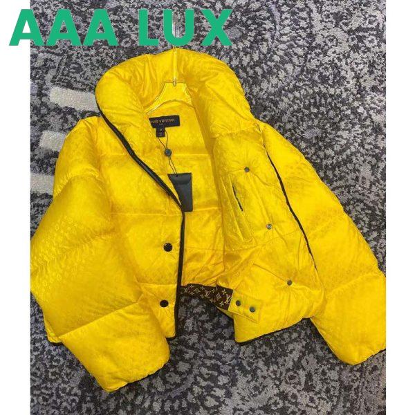 Replica Louis Vuitton LV Women Down Jacket Silky Nylon Satin Louis Vuitton Patch-Yellow 5