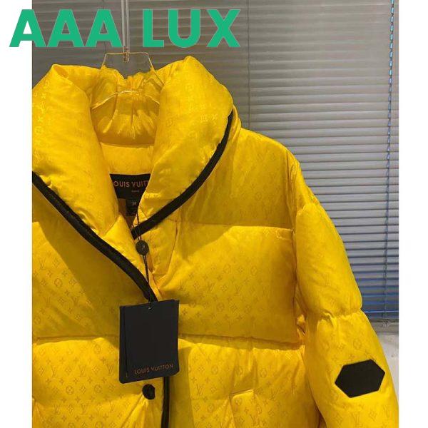 Replica Louis Vuitton LV Women Down Jacket Silky Nylon Satin Louis Vuitton Patch-Yellow 6