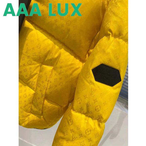 Replica Louis Vuitton LV Women Down Jacket Silky Nylon Satin Louis Vuitton Patch-Yellow 11