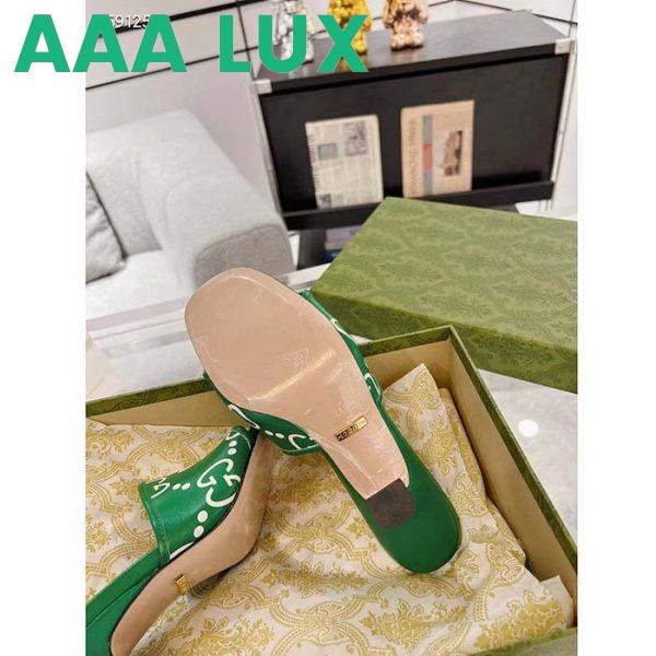 Replica Gucci Women Adidas x Gucci Slide Sandal GG Trefoil Suede Green Leather 11