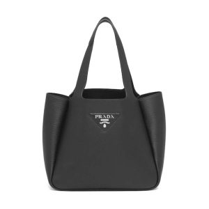 Replica Prada Women Calf Leather Handbag-Black