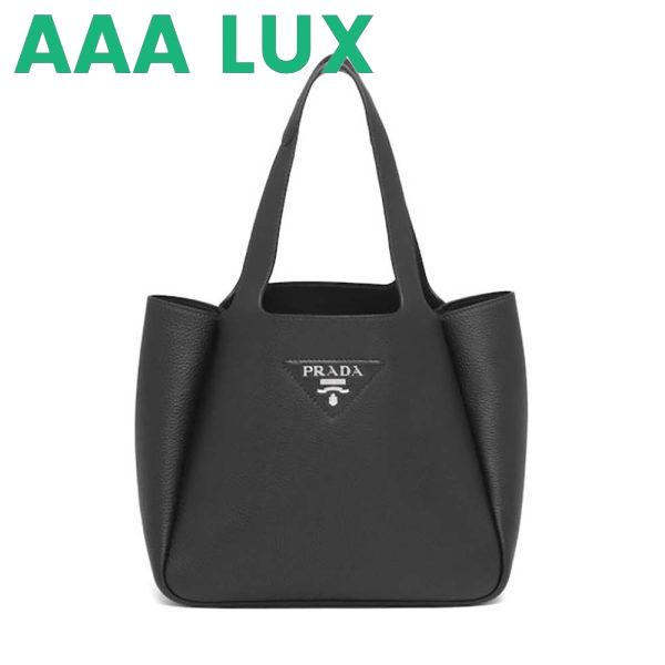 Replica Prada Women Calf Leather Handbag-Black