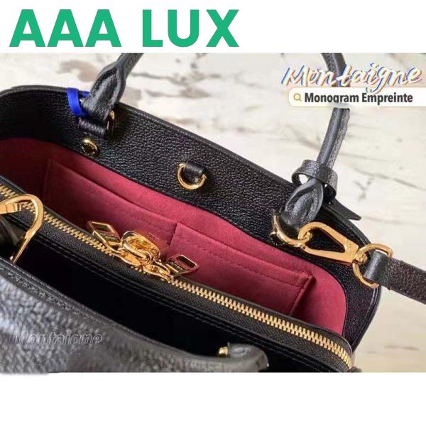 Replica Louis Vuitton Women Montaigne BB Handbag Black Beige Embossed Grained Cowhide Leather 8