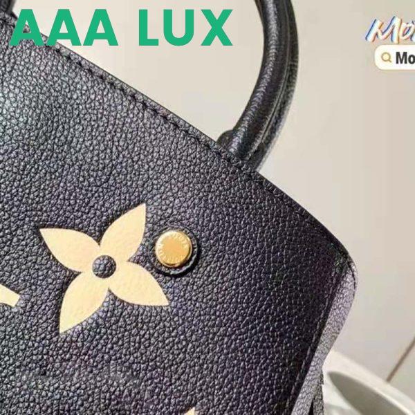 Replica Louis Vuitton Women Montaigne BB Handbag Black Beige Embossed Grained Cowhide Leather 10