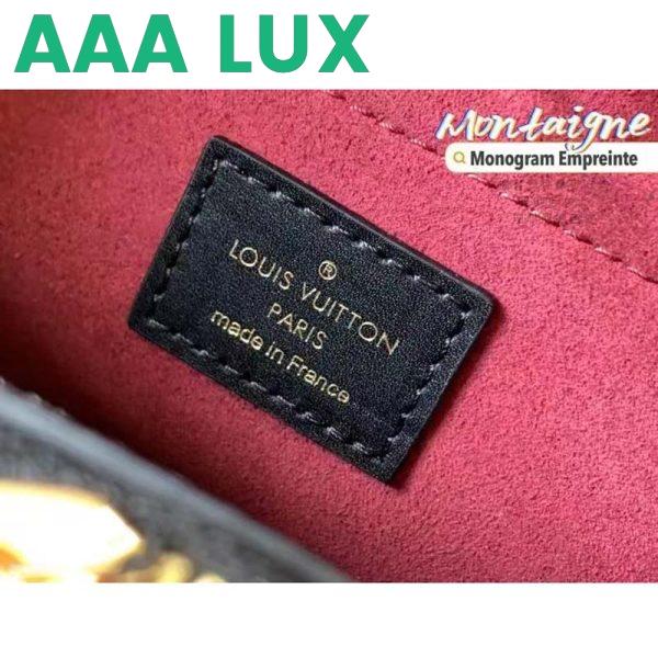 Replica Louis Vuitton Women Montaigne BB Handbag Black Beige Embossed Grained Cowhide Leather 11