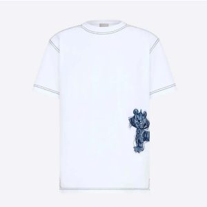 Replica Dior Men Dior and Kenny Scharf T-shirt Relaxed Fit White Cotton Jersey 2