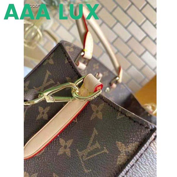 Replica Louis Vuitton Women Montaigne MM Bag Monogram Coated Canvas Natural Cowhide Leather 9