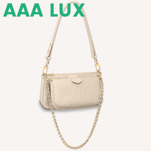 Replica Louis Vuitton Women Multi Pochette Accessoires Cream Embossed Supple Grained Cowhide 2