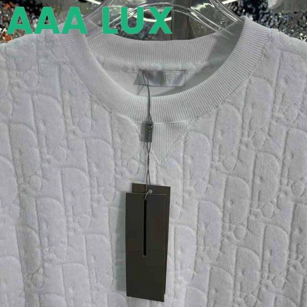 Replica Dior Men Oblique T-shirt Relaxed Fit Off-White Terry Cotton Jacquard 5