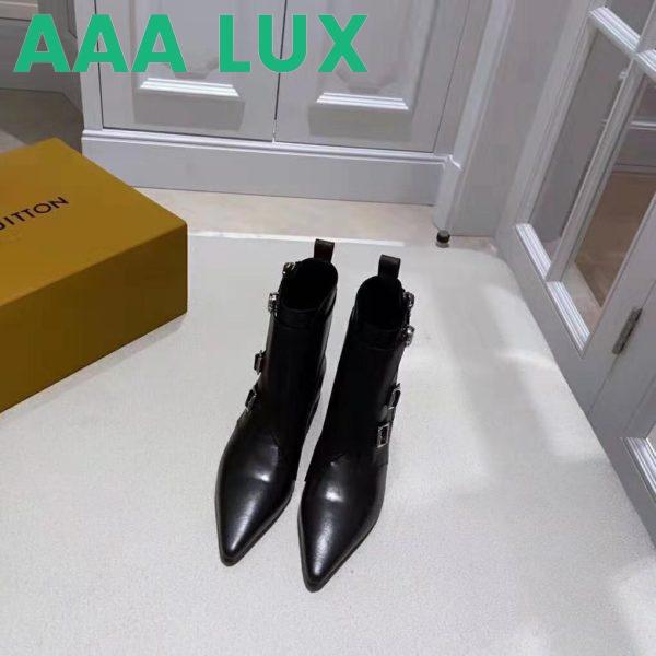 Replica Louis Vuitton LV Women Jumble Flat Ankle Boot in Calf Leather and Rubber Outsole-Black 4