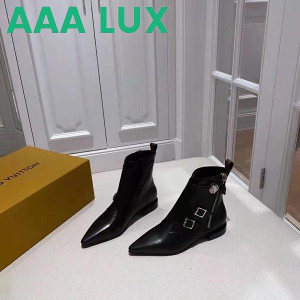Replica Louis Vuitton LV Women Jumble Flat Ankle Boot in Calf Leather and Rubber Outsole-Black 5