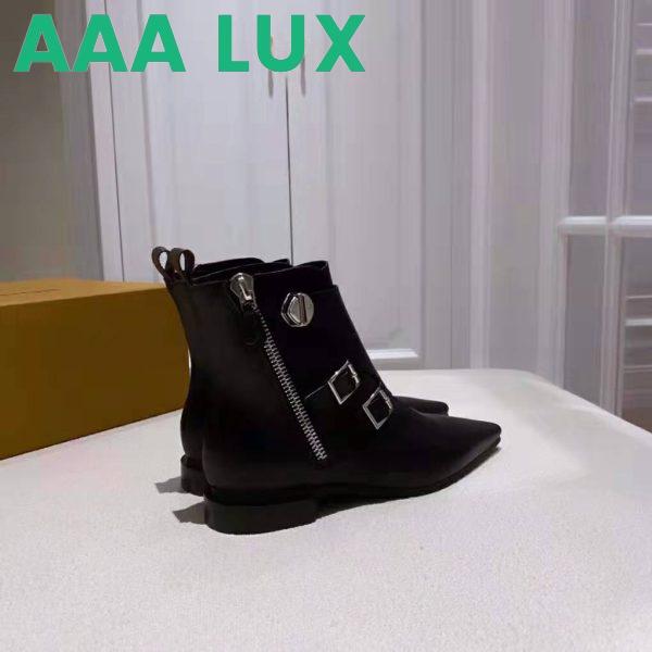 Replica Louis Vuitton LV Women Jumble Flat Ankle Boot in Calf Leather and Rubber Outsole-Black 6