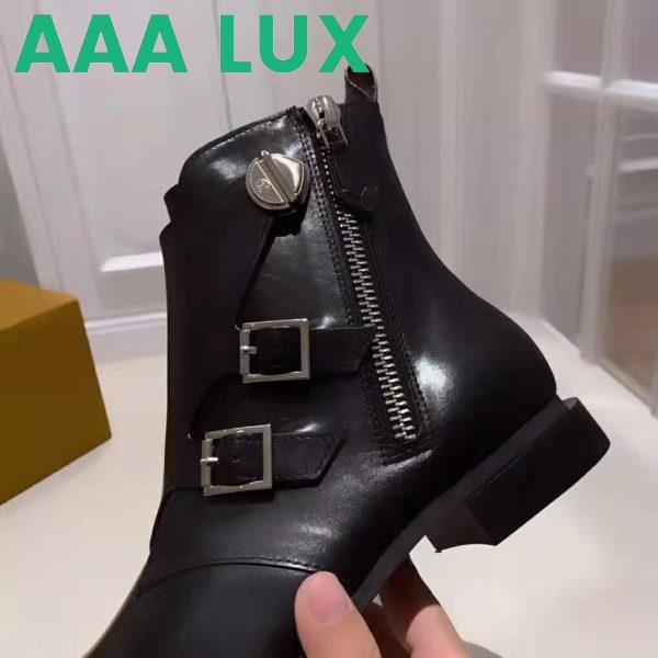 Replica Louis Vuitton LV Women Jumble Flat Ankle Boot in Calf Leather and Rubber Outsole-Black 8