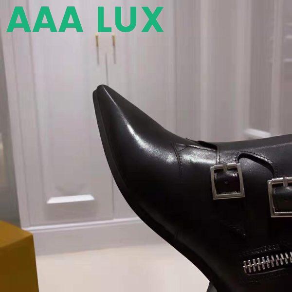Replica Louis Vuitton LV Women Jumble Flat Ankle Boot in Calf Leather and Rubber Outsole-Black 9