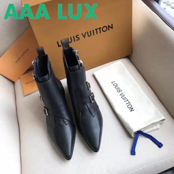 Replica Louis Vuitton LV Women Jumble Flat Ankle Boot in Calf Leather-Black 4