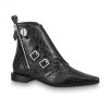 Replica Louis Vuitton LV Women Jumble Flat Ankle Boot in Python and Rubber-Black