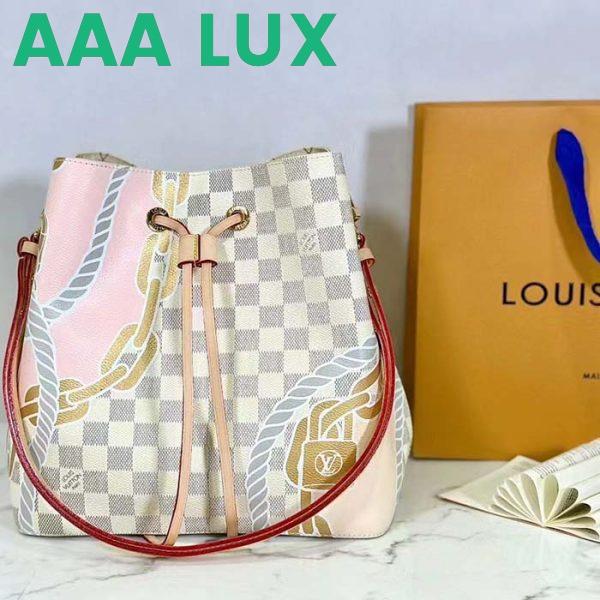 Replica Louis Vuitton Women NeoNoé MM Bucket Bag Damier Azur Coated Canvas 4