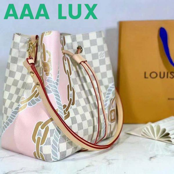 Replica Louis Vuitton Women NeoNoé MM Bucket Bag Damier Azur Coated Canvas 5