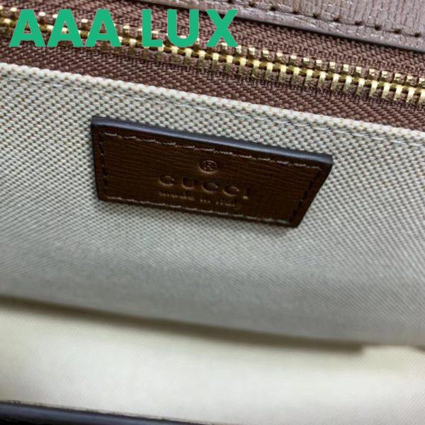 Replica Gucci Unisex Horsebit 1955 Shoulder Bag Beige Ebony GG Supreme Canvas 11