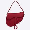 Replica Dior Women Saddle Bag in Cherry Red Ultramatte Calfskin