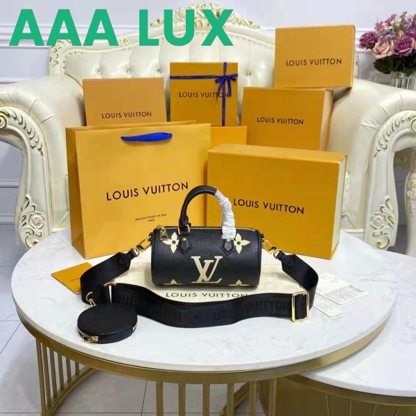 Replica Louis Vuitton Women Papillon BB Black Beige Embossed Supple Grained Cowhide Leather 4