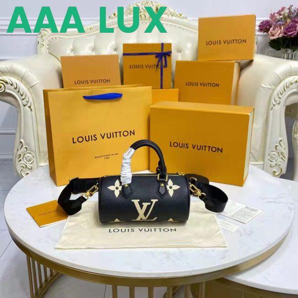 Replica Louis Vuitton Women Papillon BB Black Beige Embossed Supple Grained Cowhide Leather 5