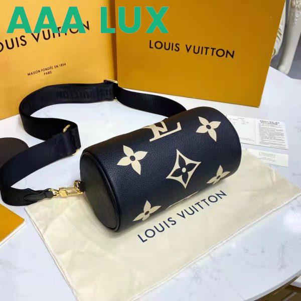 Replica Louis Vuitton Women Papillon BB Black Beige Embossed Supple Grained Cowhide Leather 6