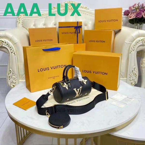 Replica Louis Vuitton Women Papillon BB Black Beige Embossed Supple Grained Cowhide Leather 7