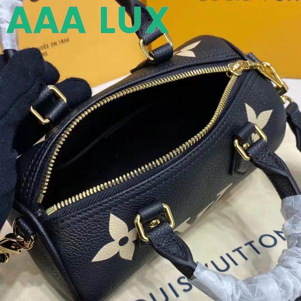 Replica Louis Vuitton Women Papillon BB Black Beige Embossed Supple Grained Cowhide Leather 8
