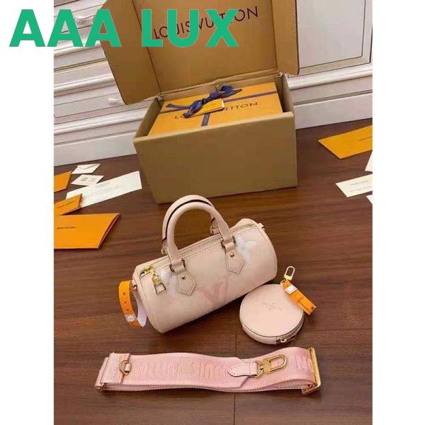 Replica Louis Vuitton Women Papillon BB Carryall Bag Bouton De Rose Pink Embossed Grained Cowhide Leather 3