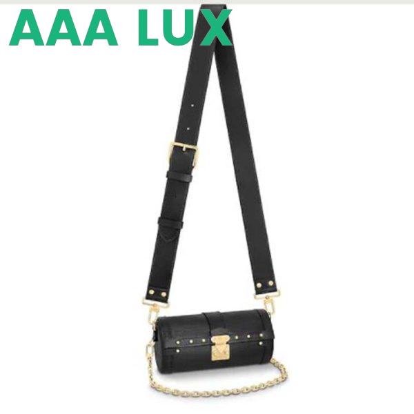 Replica Louis Vuitton Women Papillon Trunk Handbag Black Epi Cowhide Leather