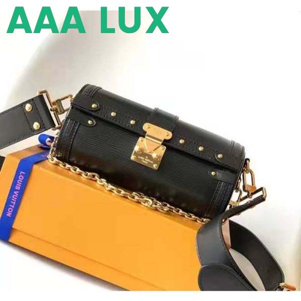 Replica Louis Vuitton Women Papillon Trunk Handbag Black Epi Cowhide Leather 3