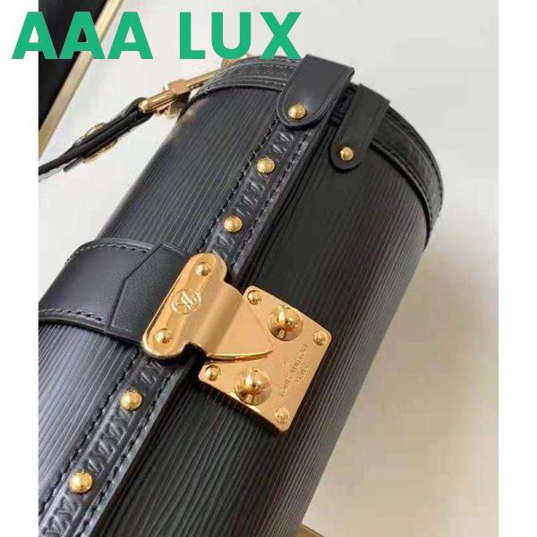 Replica Louis Vuitton Women Papillon Trunk Handbag Black Epi Cowhide Leather 6