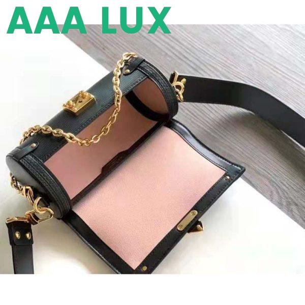 Replica Louis Vuitton Women Papillon Trunk Handbag Black Epi Cowhide Leather 7