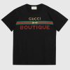 Replica Gucci GG Men Gucci Boutique Print Oversize T-Shirt Cotton Jersey Crewneck
