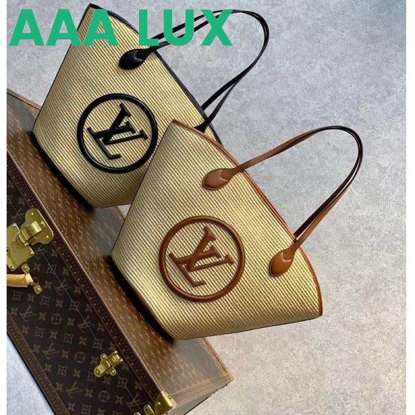 Replica Louis Vuitton Women Saint Jacques Caramel Brown Synthetic Knitted Raffia Cowhide Leather 4