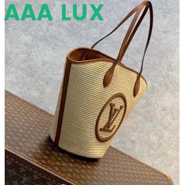 Replica Louis Vuitton Women Saint Jacques Caramel Brown Synthetic Knitted Raffia Cowhide Leather 5