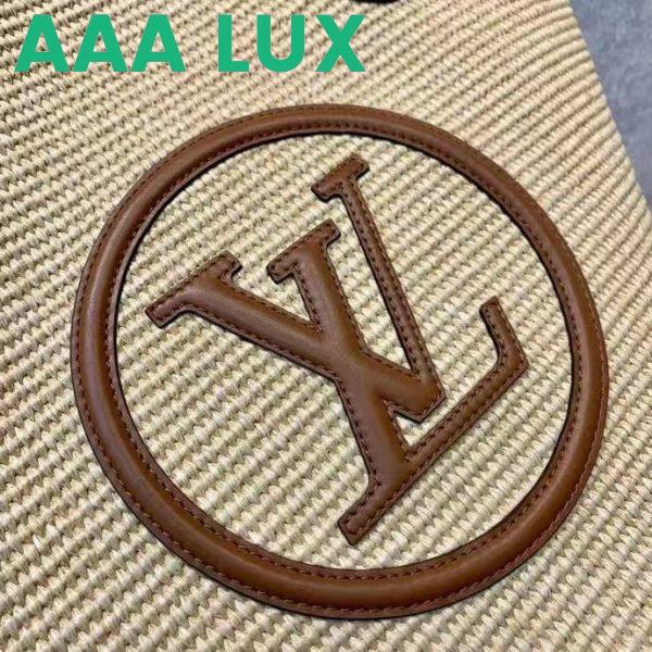 Replica Louis Vuitton Women Saint Jacques Caramel Brown Synthetic Knitted Raffia Cowhide Leather 8