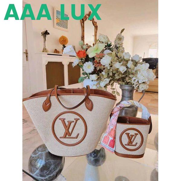 Replica Louis Vuitton Women Saint Jacques Caramel Brown Synthetic Knitted Raffia Cowhide Leather 11