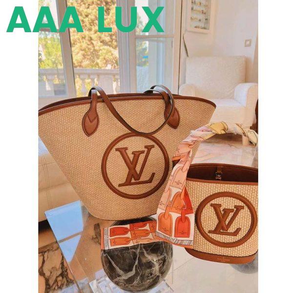 Replica Louis Vuitton Women Saint Jacques Caramel Brown Synthetic Knitted Raffia Cowhide Leather 12