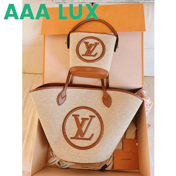 Replica Louis Vuitton Women Saint Jacques Caramel Brown Synthetic Knitted Raffia Cowhide Leather 13