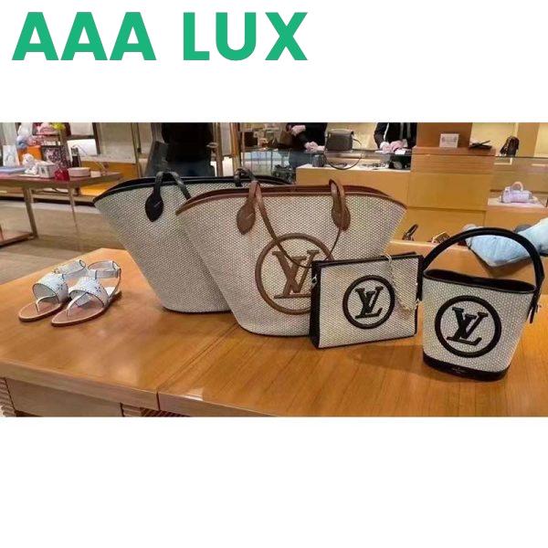 Replica Louis Vuitton Women Saint Jacques Caramel Brown Synthetic Knitted Raffia Cowhide Leather 14