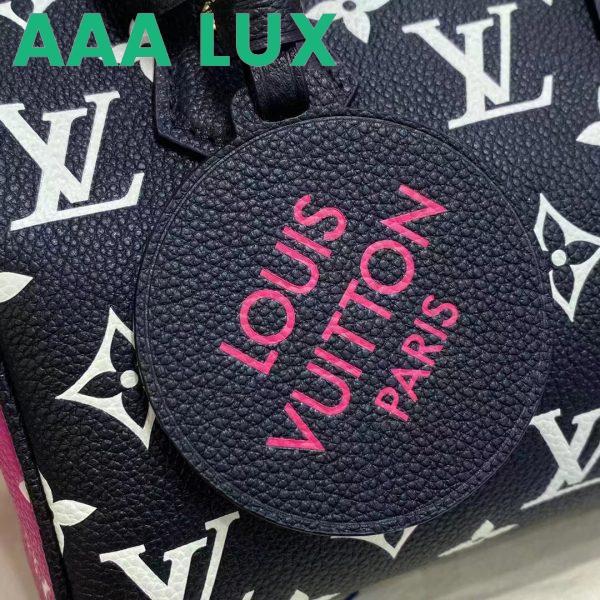 Replica Louis Vuitton Women Speedy Bandouliere 20 Bag Black Printed Embossed Grained Cowhide 10